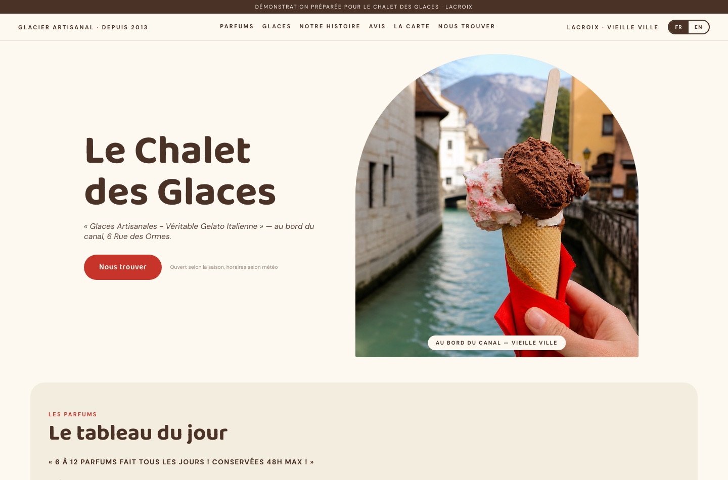 « Le Chalet des Glaces » · Glacier · vieille ville