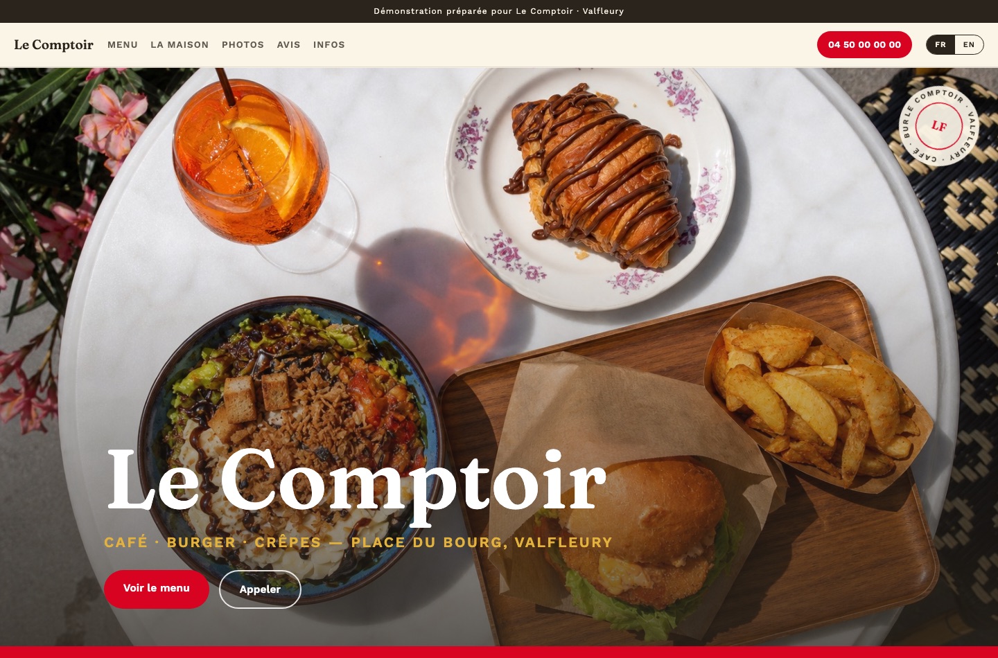 « Le Comptoir » · Café-cantine · village alpin